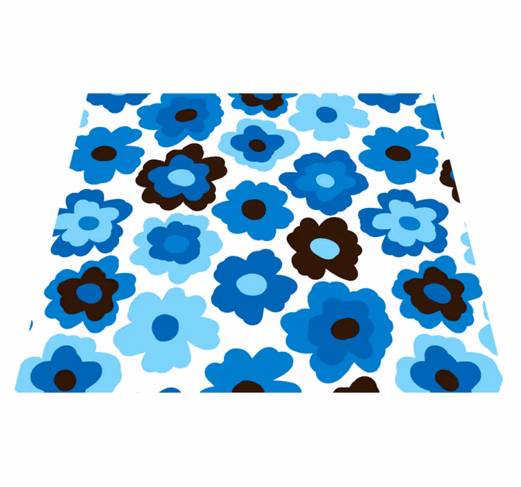 Vinyl rug flowers blue poppy - TenStickers