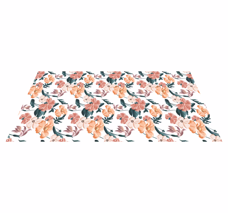 Vinyl rug flowers blooming pattern design - TenStickers