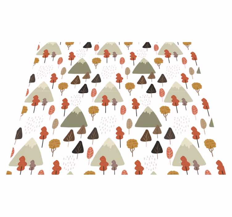 Vinyl rug flowers with playful tree designs - TenStickers