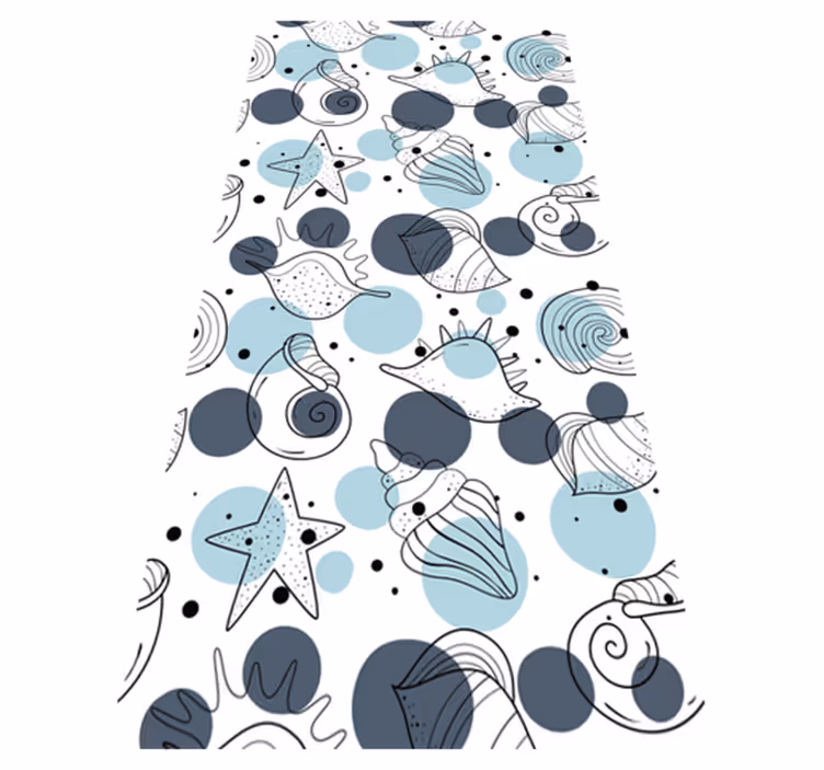 Vinyl rug flowers with chic shell designs - TenStickers
