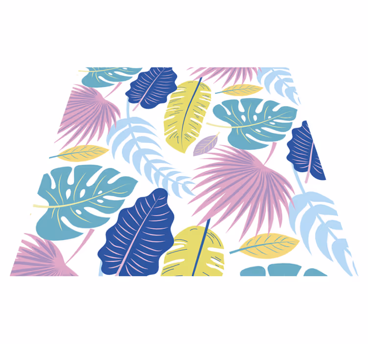 Vinyl rug flowers in vibrant leaf designs - TenStickers
