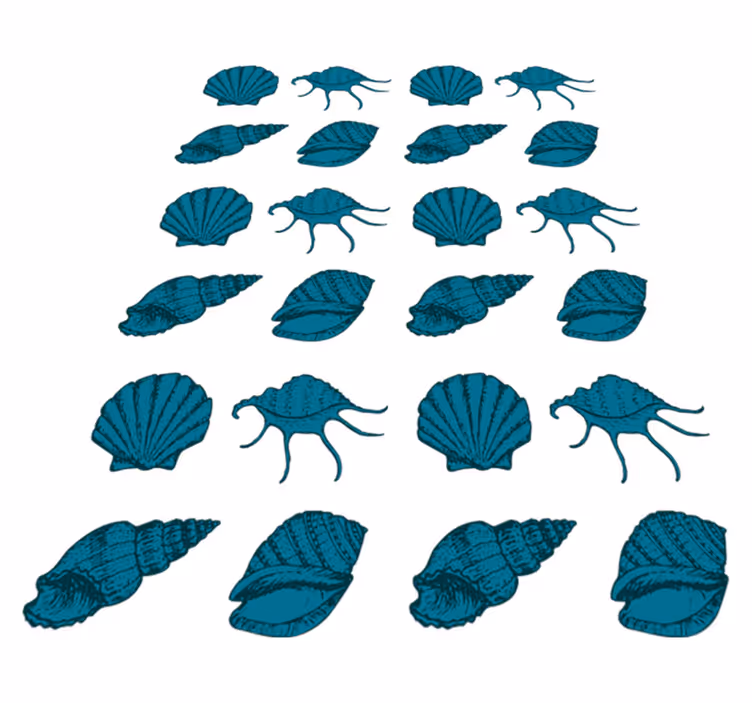 Vinyl rug flowers with decorative shell designs - TenStickers
