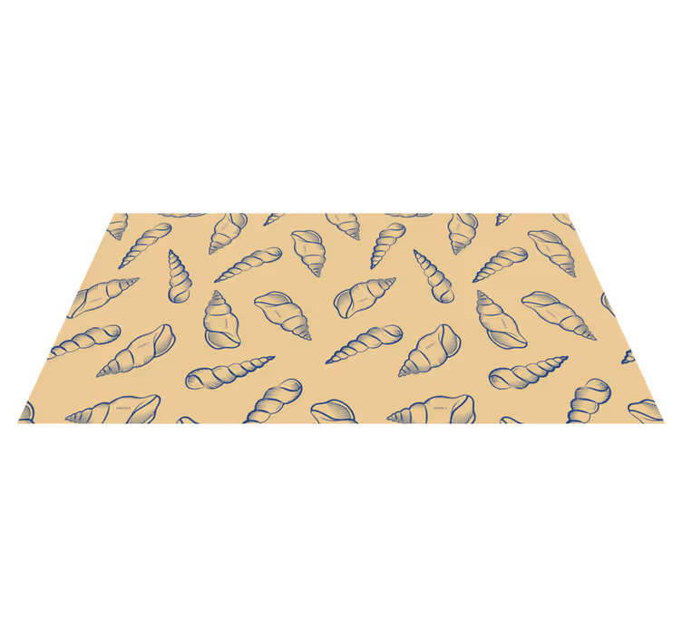 Vinyl rug flowers shell motif design - TenStickers