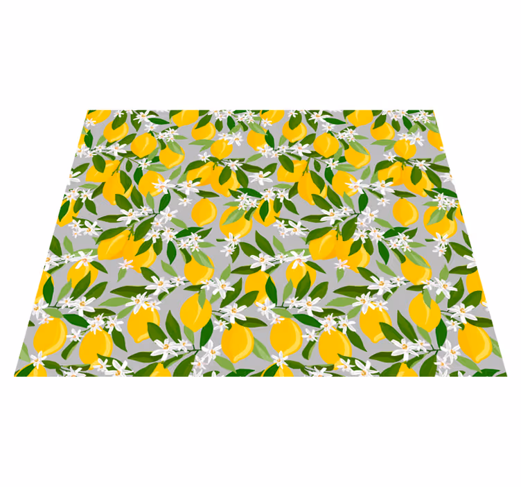 Vinyl rug flowers lemon flower design - TenStickers