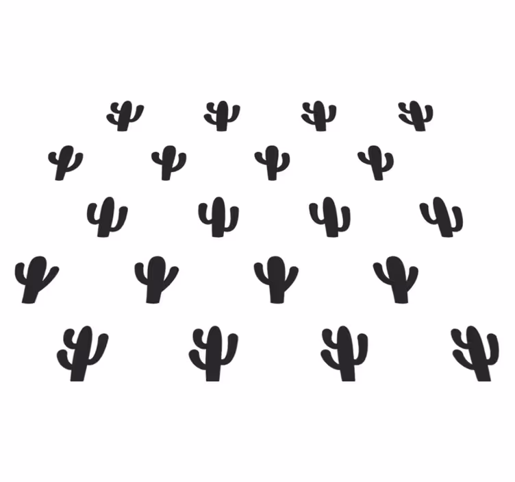 Vinyl rug flowers cactus pattern design - TenStickers