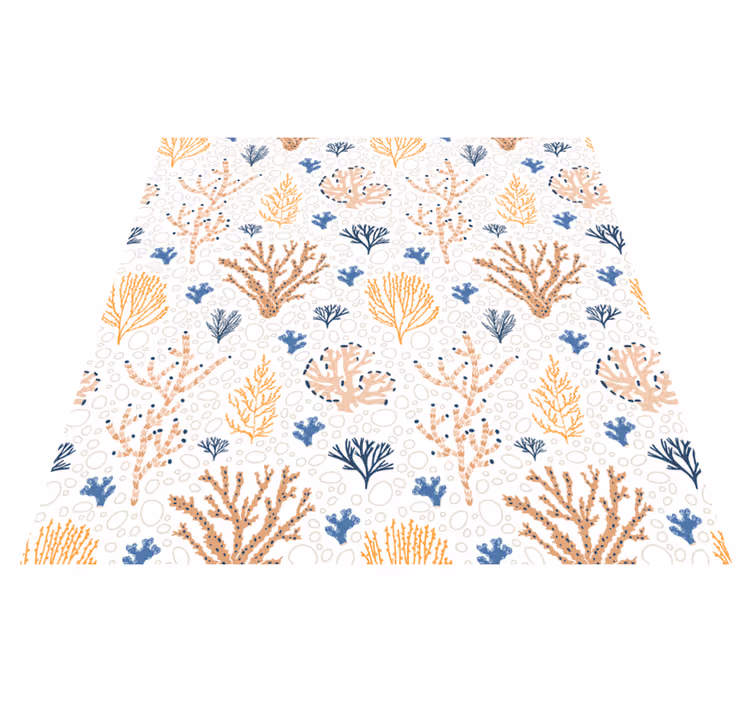 Vinyl rug flowers stylish coral design - TenStickers