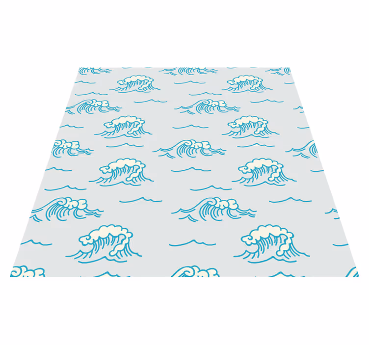 Vinyl rug flowers waves pattern design - TenStickers