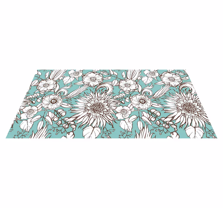 Vinyl rug flowers floral motifs collection - TenStickers