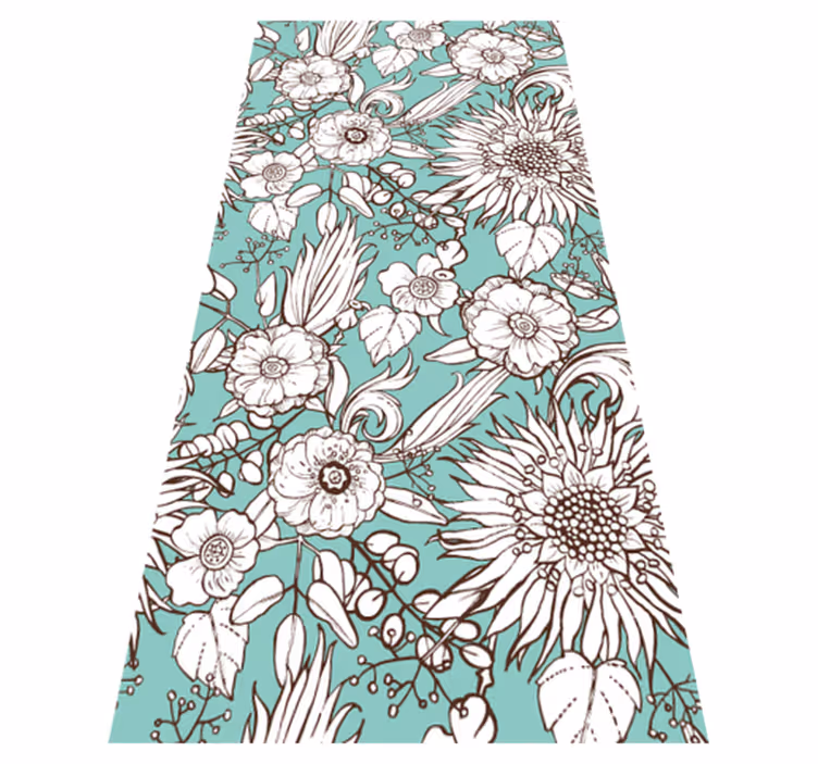 Vinyl rug flowers floral screen design - TenStickers