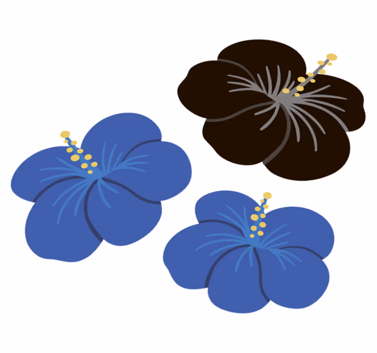 Vinyl rug flowers hibiscus floral design - TenStickers