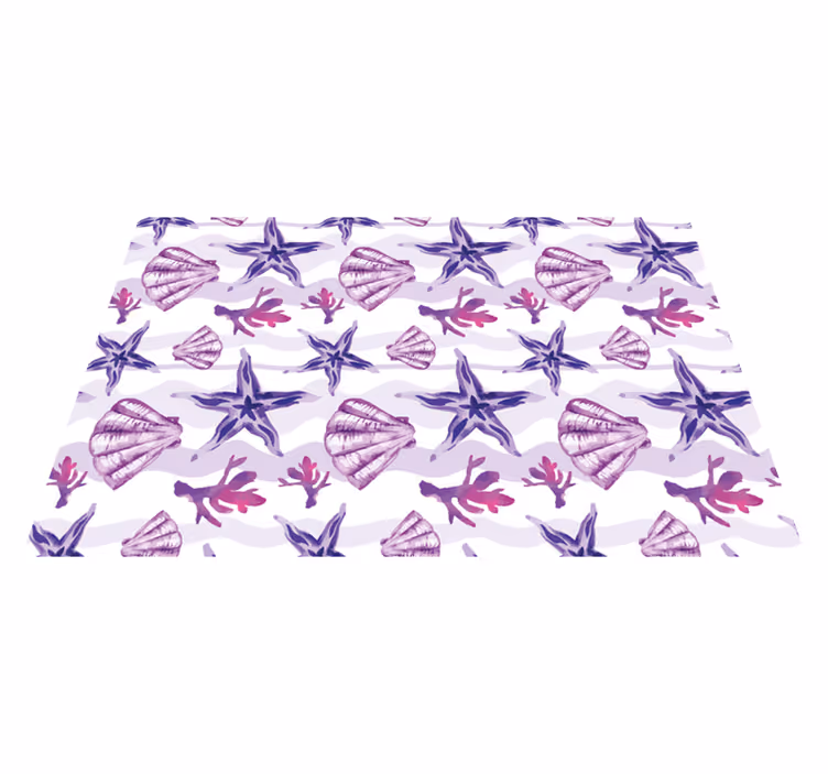 Vinyl rug flowers coral shell design - TenStickers