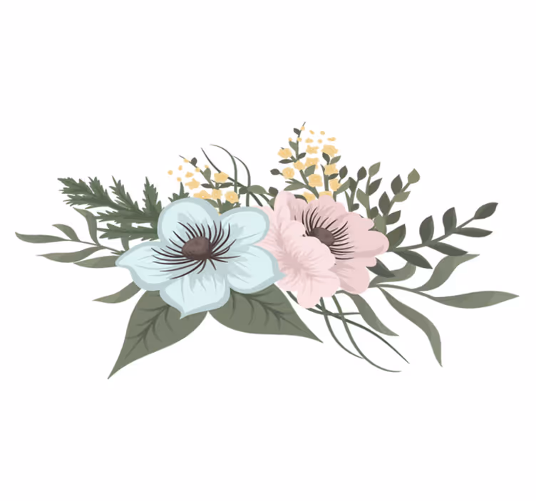 Vinyl rug flowers botanical bouquet design - TenStickers