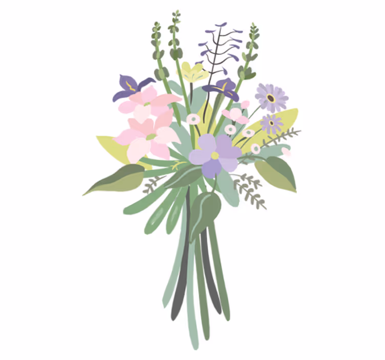Vinyl rug flowers colorful floral bouquet - TenStickers