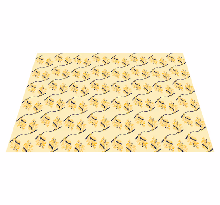Bedroom vinyl rug mimosa patterns - TenStickers