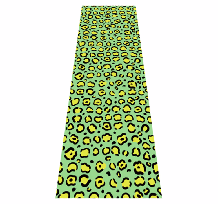 Animal print vinyl rug in colorful leopard on pistachio - TenStickers
