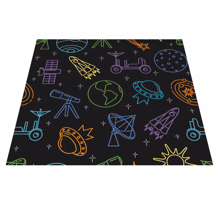 Star vinyl rug with celestial designs - TenStickers