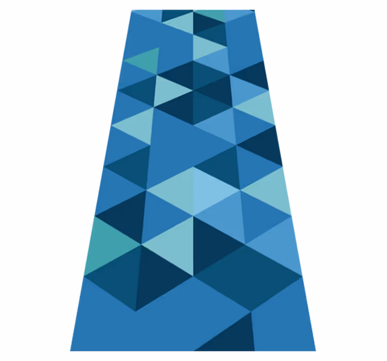 Geometric squares blue geometric vinyl rug - TenStickers