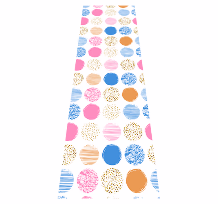 Geometric vinyl rug with multicolored dot pattern - TenStickers