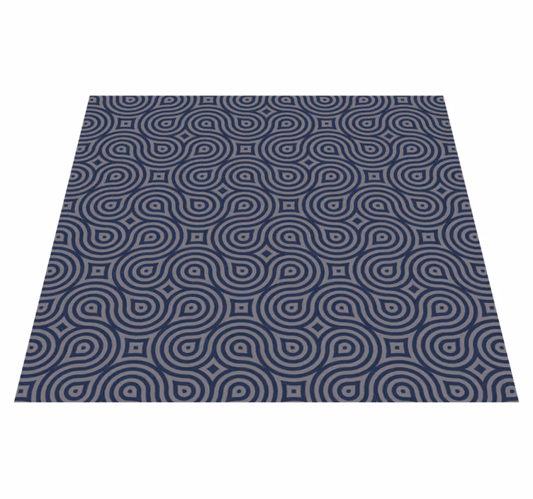 Blue geometric forms geometric vinyl rug - TenStickers