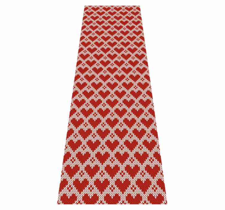 Christmas vinyl rug with knitted sweater hearts pattern - TenStickers
