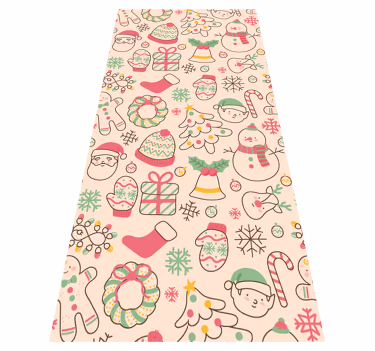 Christmas vinyl rug with festive twinkling lights - TenStickers