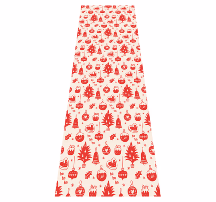 Christmas vinyl rug with adorable red and pink design - TenStickers
