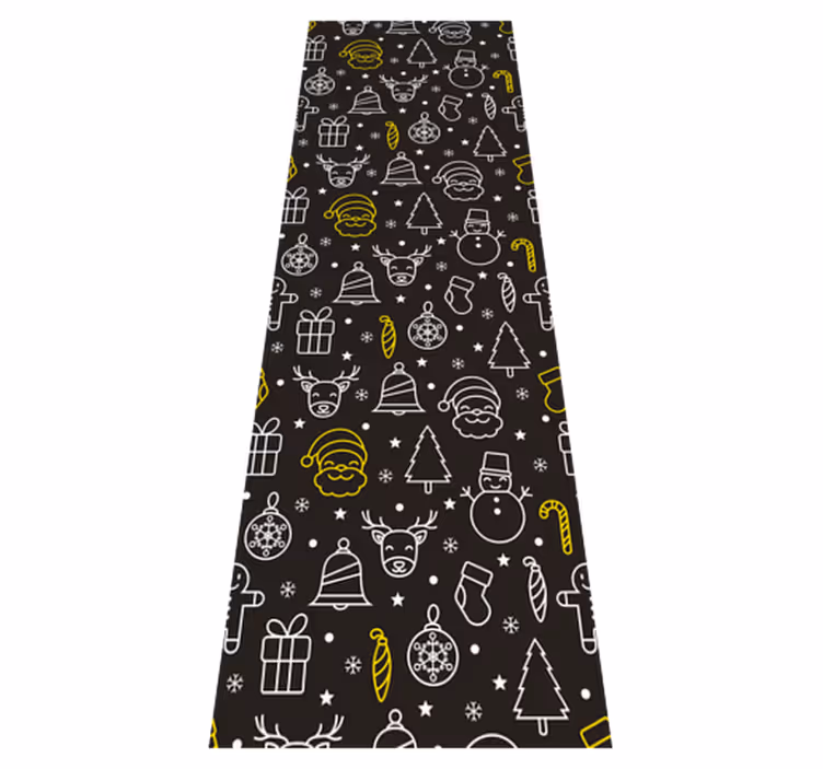 Christmas vinyl rug with white and yellow pattern - TenStickers