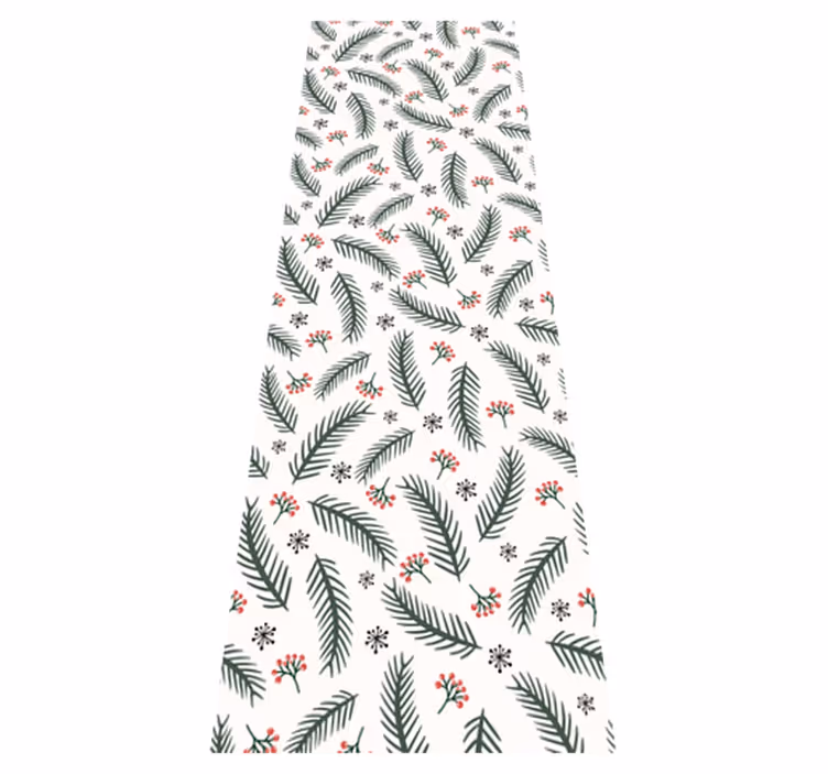 Christmas vinyl rug pine branches design - TenStickers