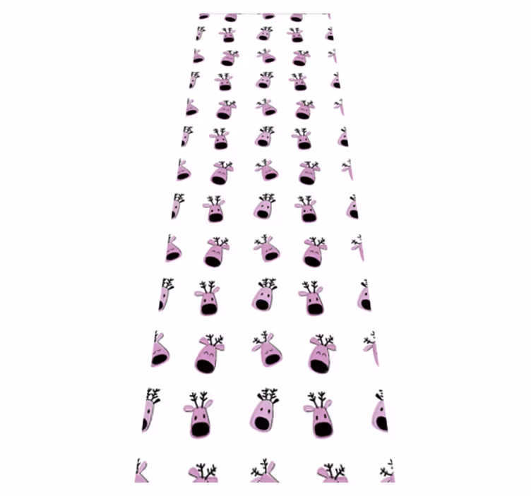 Christmas vinyl rug pink deer christmas design - TenStickers