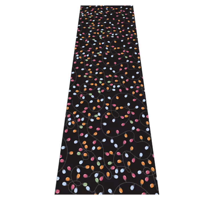 Christmas vinyl rug happy lights holiday decor - TenStickers