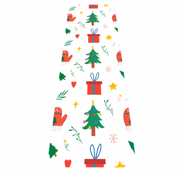 Christmas vinyl rug with vibrant gifts and mittens - TenStickers