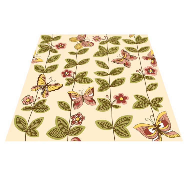 Bedroom vinyl rug with butterflies design - TenStickers