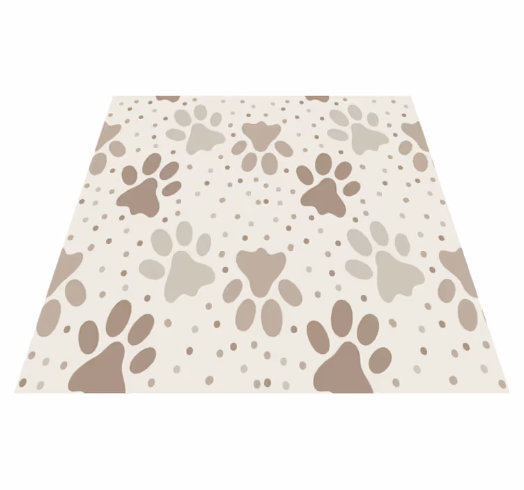 Bedroom vinyl rug with dog’s paw print design - TenStickers