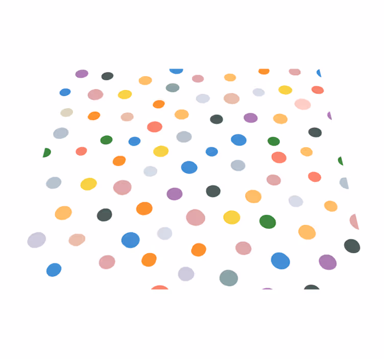 Bedroom vinyl rug with colorful dots on white - TenStickers