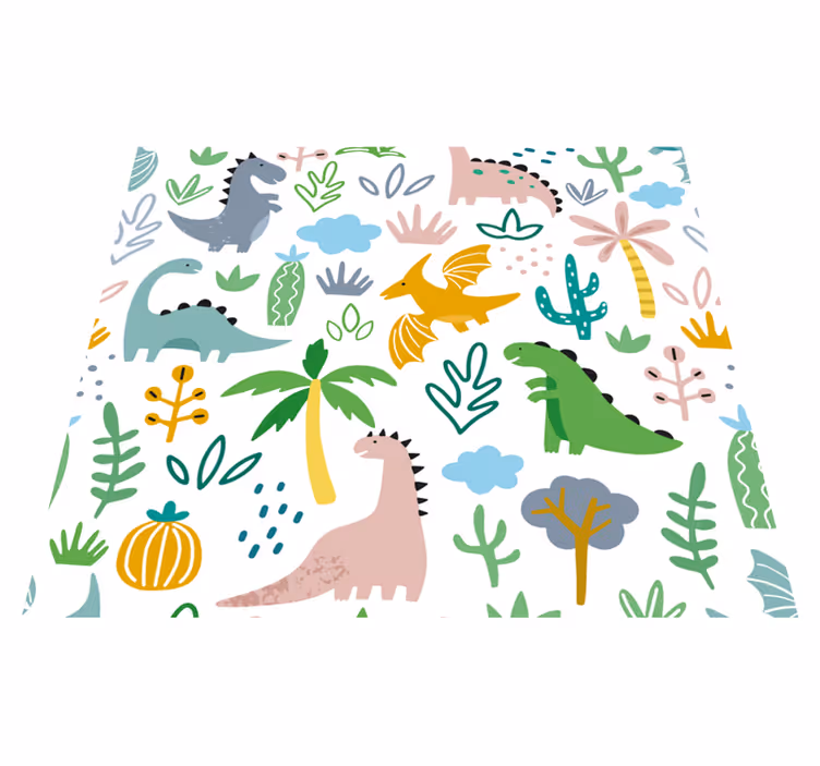 Bedroom vinyl rug scandinavian jurassic design - TenStickers