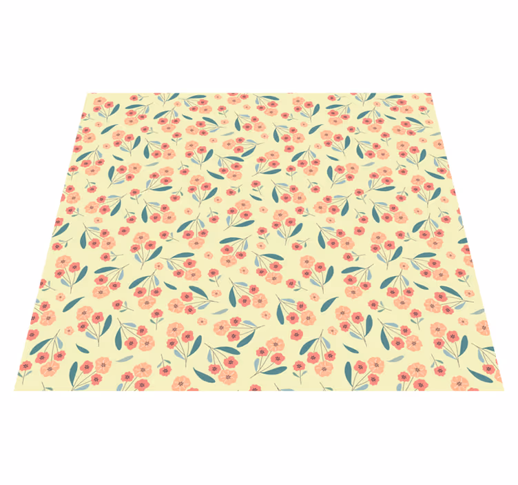 Bedroom vinyl rug with roses pattern - TenStickers