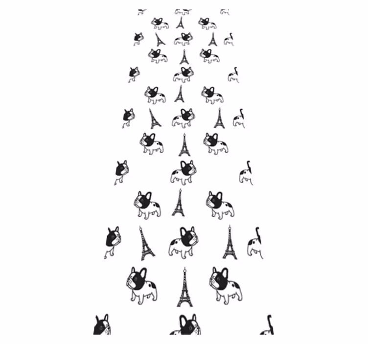 Bedroom vinyl rug french bulldog in paris - TenStickers