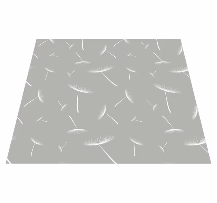 Grey flowery bedroom vinyl rug - TenStickers