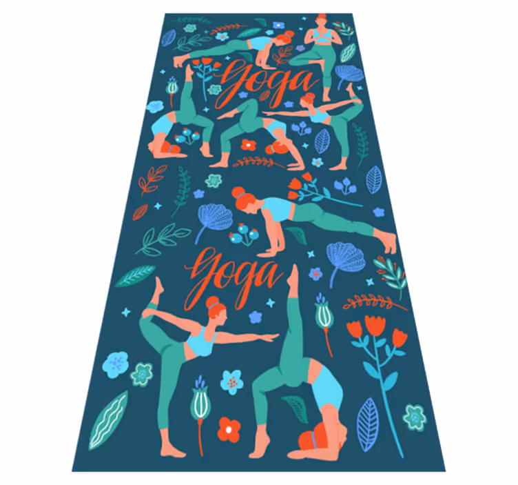 Bedroom vinyl rug with woman doing yoga design - TenStickers