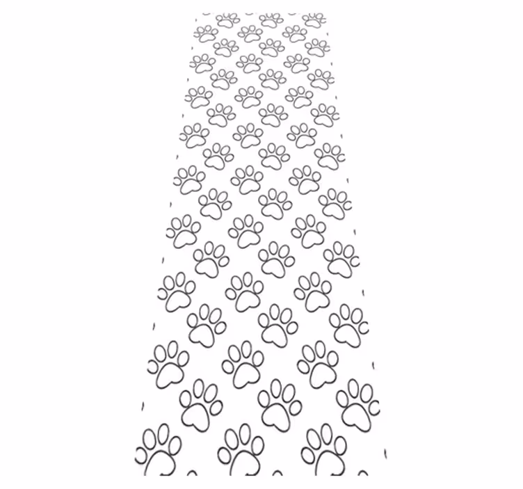 Bedroom vinyl rug with cat paw print design - TenStickers