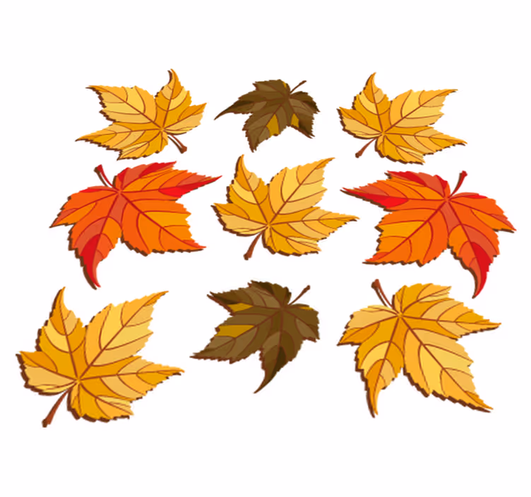 Nature vinyl rug autumn leaves design - TenStickers