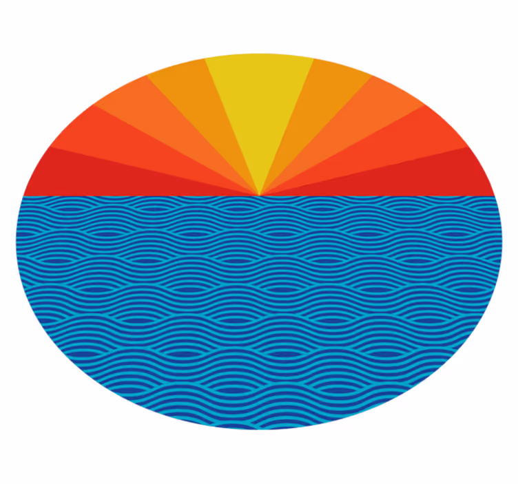 Nature vinyl rug retro ocean sunset - TenStickers