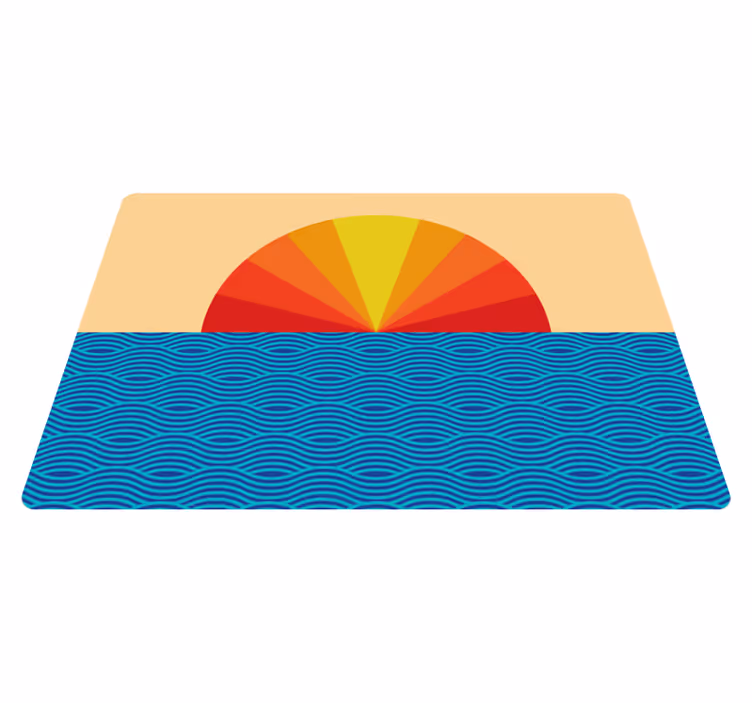 Nature vinyl rug vintage sunset laptop - TenStickers