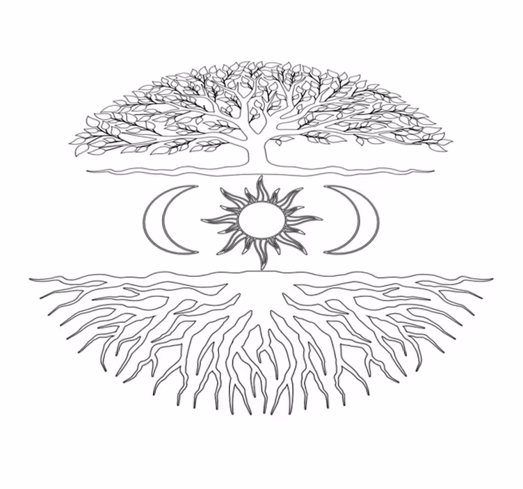 Nature vinyl rug tree root structure - TenStickers