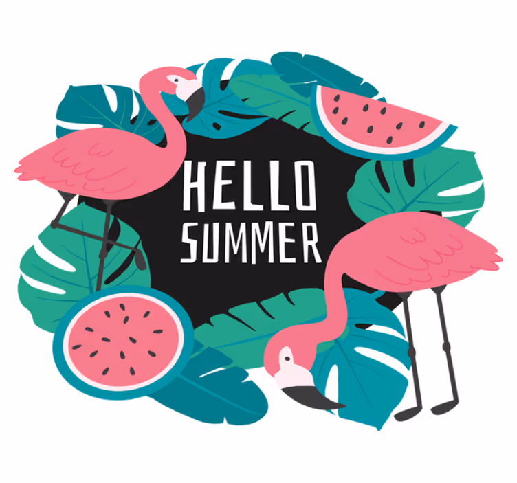Nature vinyl rug tropical flamingo design - TenStickers