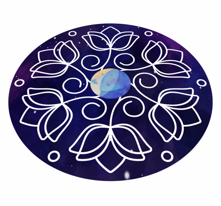 Nature vinyl rug with lotus pattern design - TenStickers