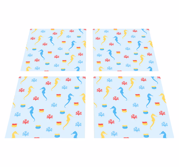 Nature vinyl rug seahorse nature splash - TenStickers