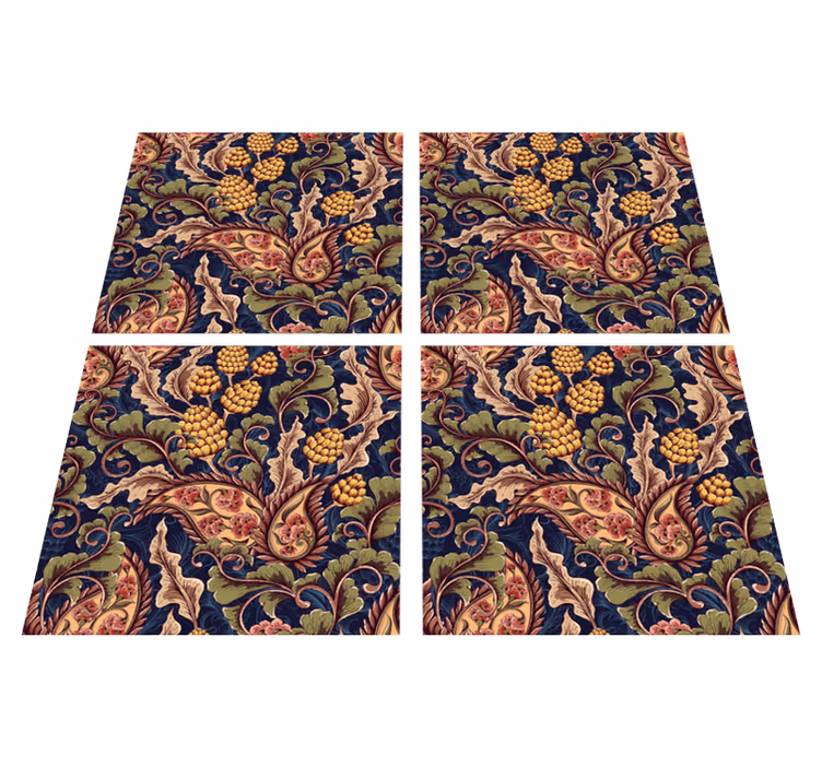 Nature vinyl rug with floral design - TenStickers