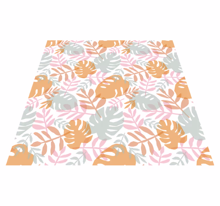 Nature vinyl rug verdant leaf design - TenStickers