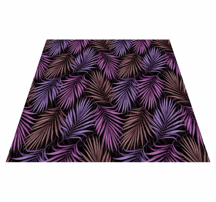 Nature vinyl rug purple leaf design - TenStickers